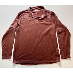 Browning hunting gear Men's Burgundy‎ Quarter-Zip Pullover L outdoor cabin core
